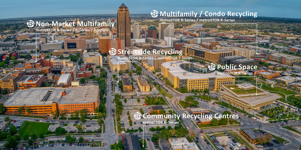City image showing possibilities for recycling solutions.