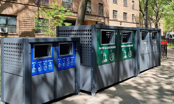 B series wheeled dumpster recycling housing