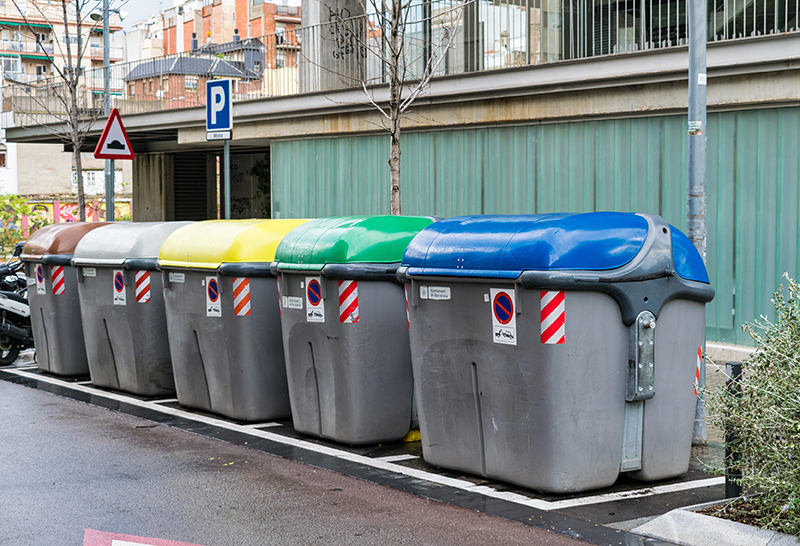 Shared trash container in Barcelona
