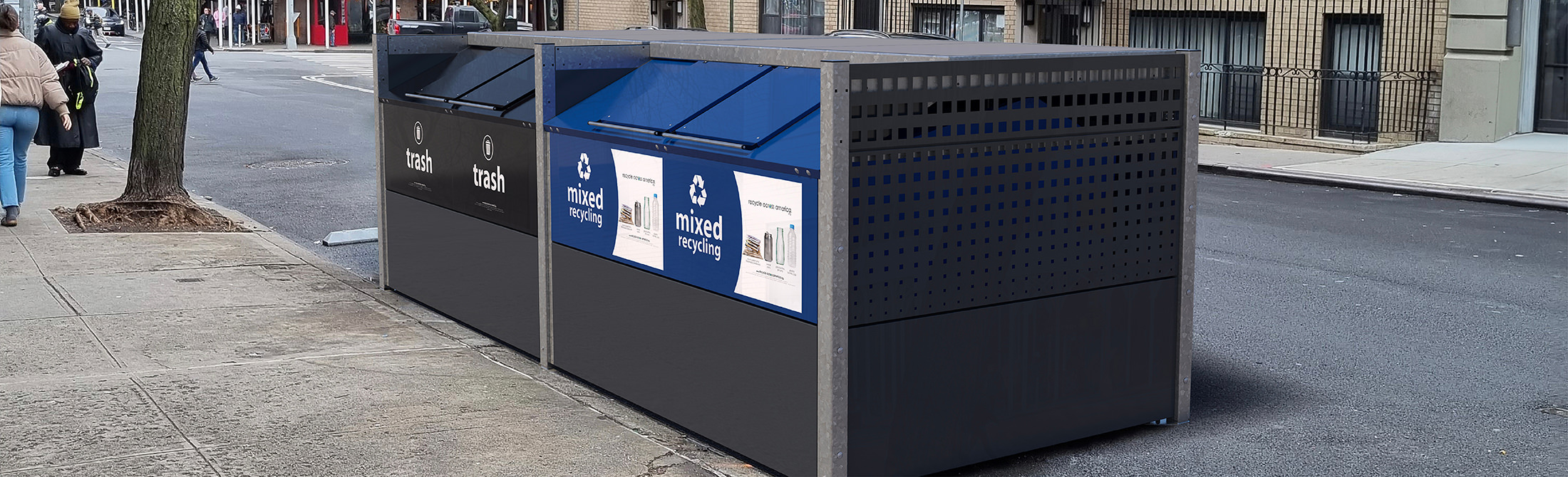 On-street recycling enclosure