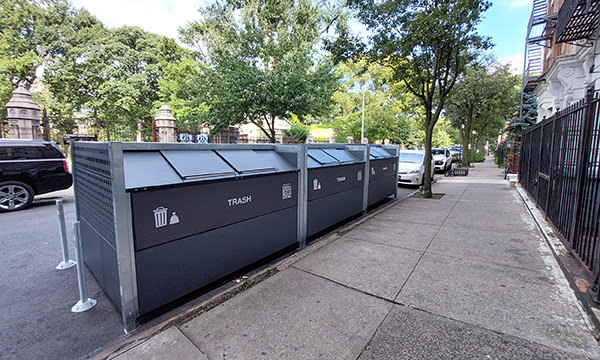 On-street trash enclosures