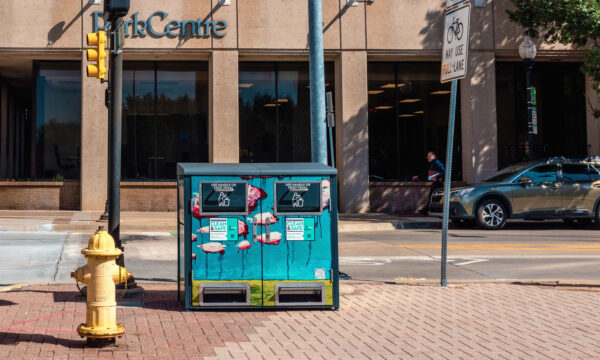 Downtown Tulsa vibrant trash enclosures