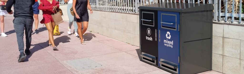 metroSTOR trash cans in San Antonio, Texas 