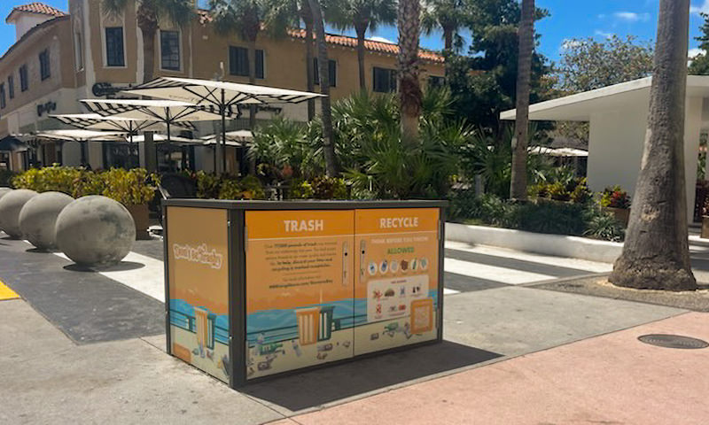 Stylish New Trash & Recycling Cart at Miami Beach’s Lincoln Road Mall