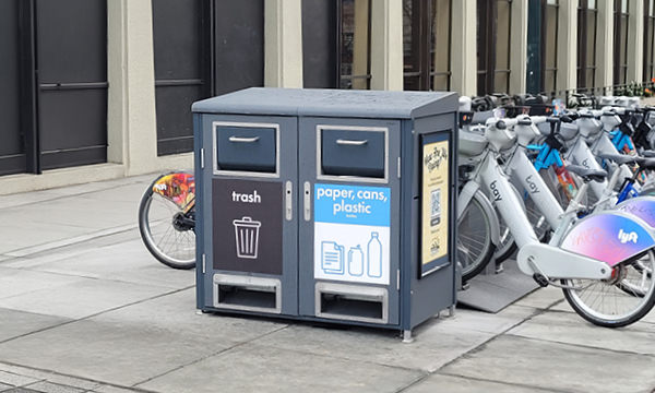 Berkeley CA: better street bins for a busy downtown district