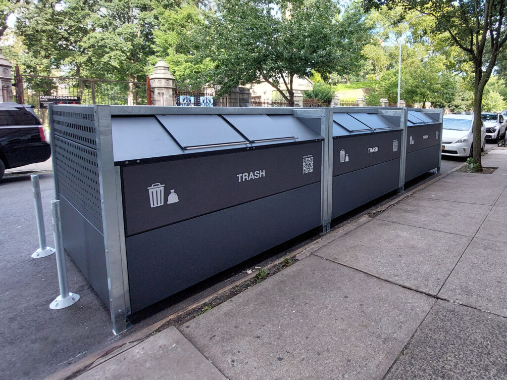 On-street dumpster enclosure