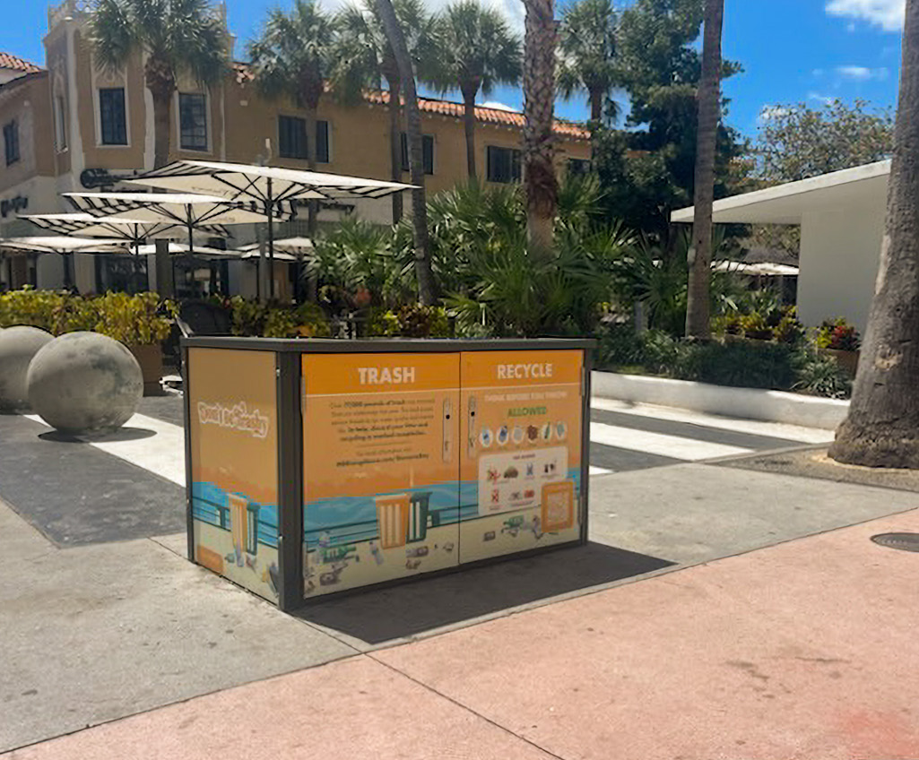 Stylish New Trash & Recycling Cart at Miami Beach’s Lincoln Road Mall
